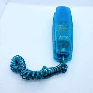 Vintage TeleMax Model CP8945BL Translucent See Through Teal Wall Telephone